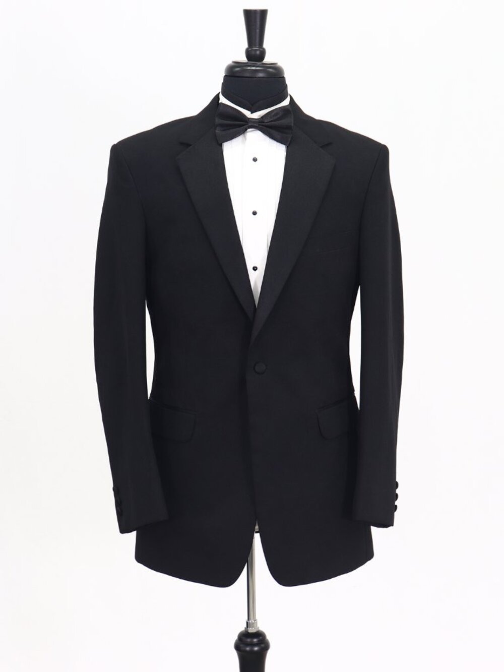 Southeastern 38L Black Blazer Sport Coat Tuxedo Jacket 1-Button Solid Y965